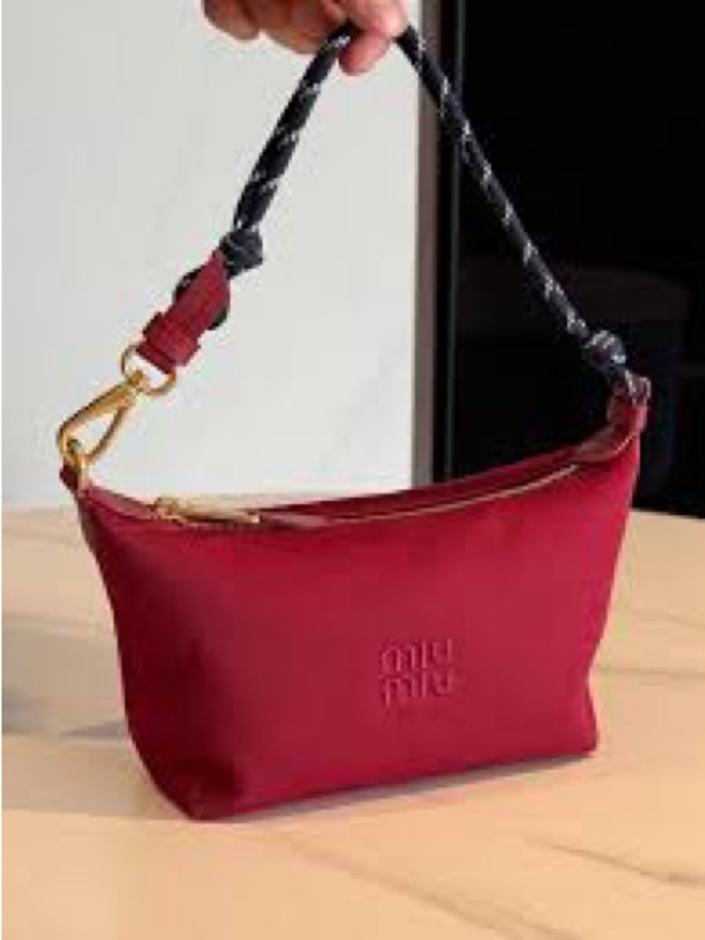 Miu Miu cherry/Baltico gabardine pouch !